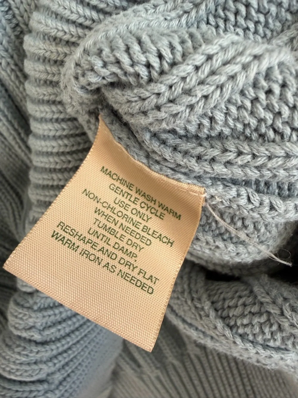 St Johns Bay Ribbed Knit Cotton Sweater Mens M Blue Vintage Shaker Crew 90s Cozy